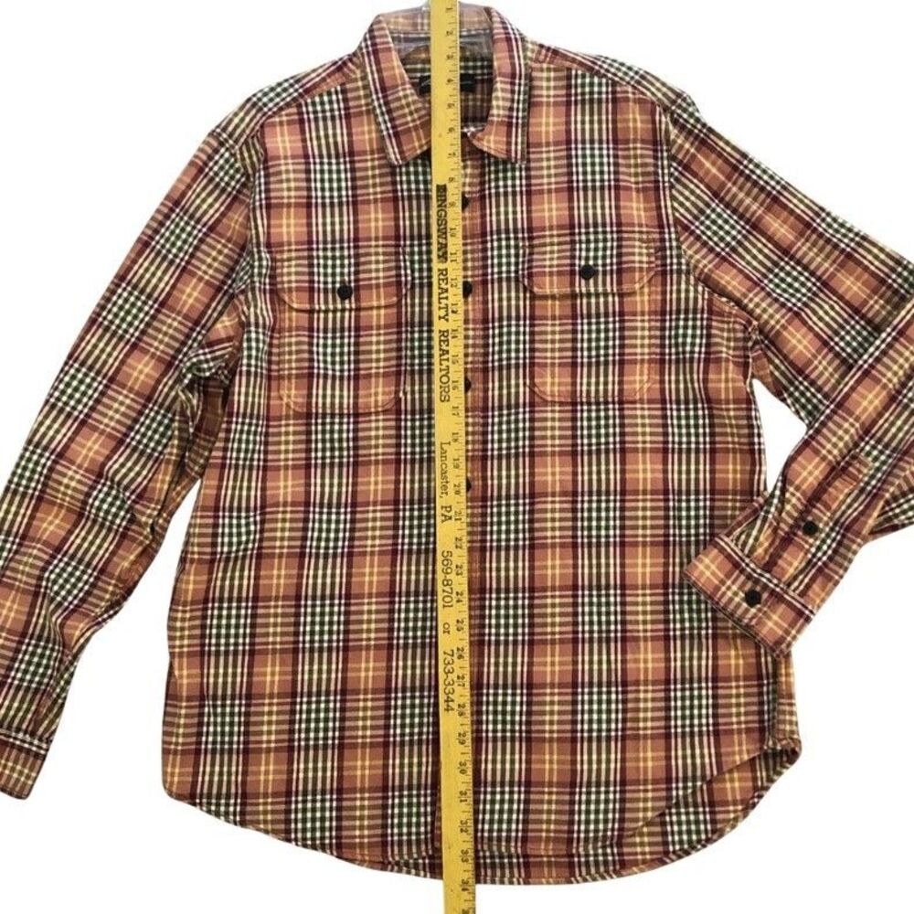 Eddie Bauer Woven Heavy Cotton Plaid Workwear Shirt Mens Sz XL Outdoors Gorpcore - Picture 10 of 14